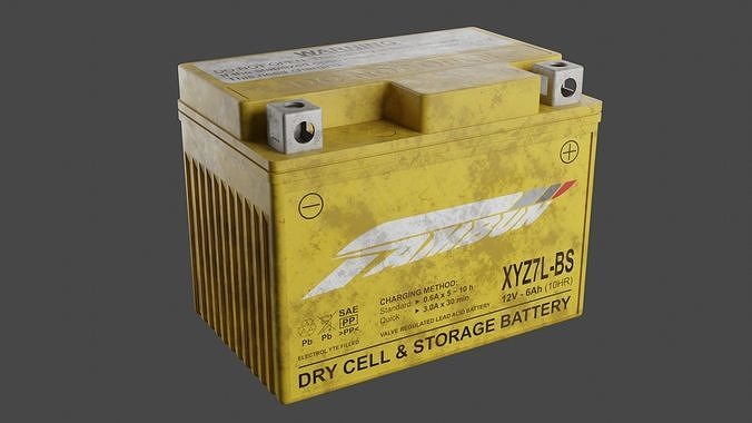 Motorcycle Battery Dust Low-poly 3D model