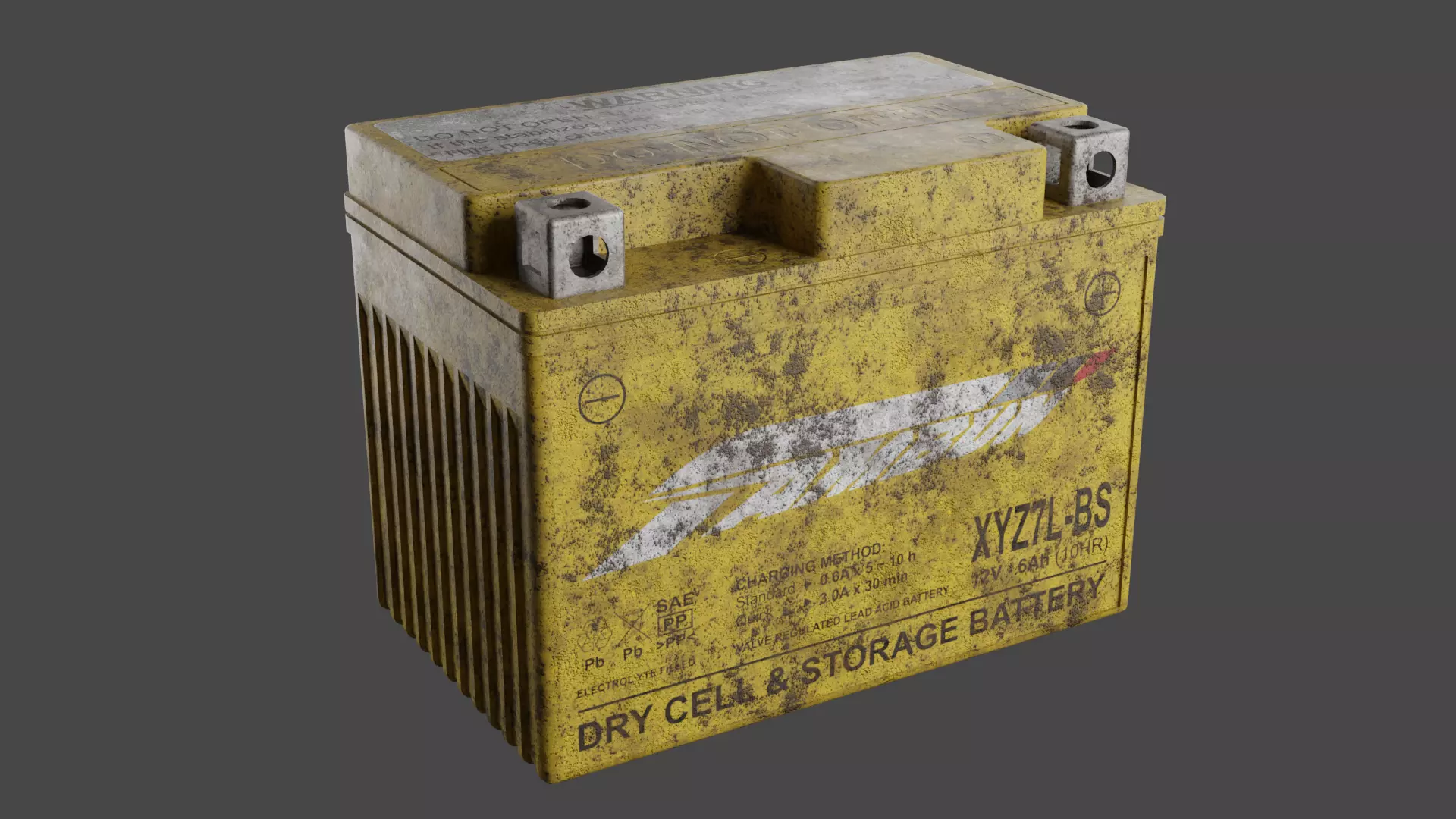Motorcycle Battery Dirt Low-poly 3D model