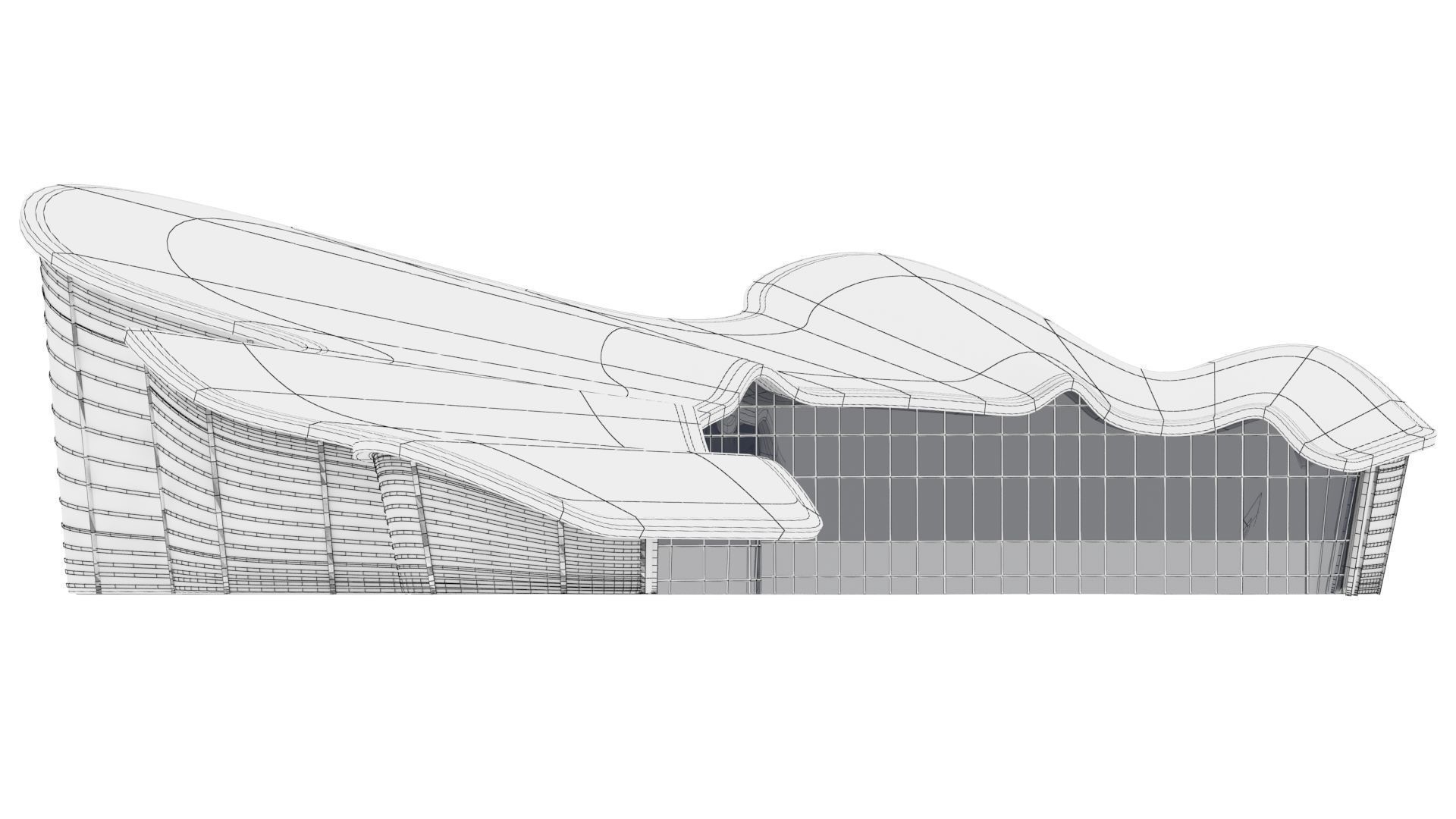 Nantong Grand Theater Low-poly 3D model_13