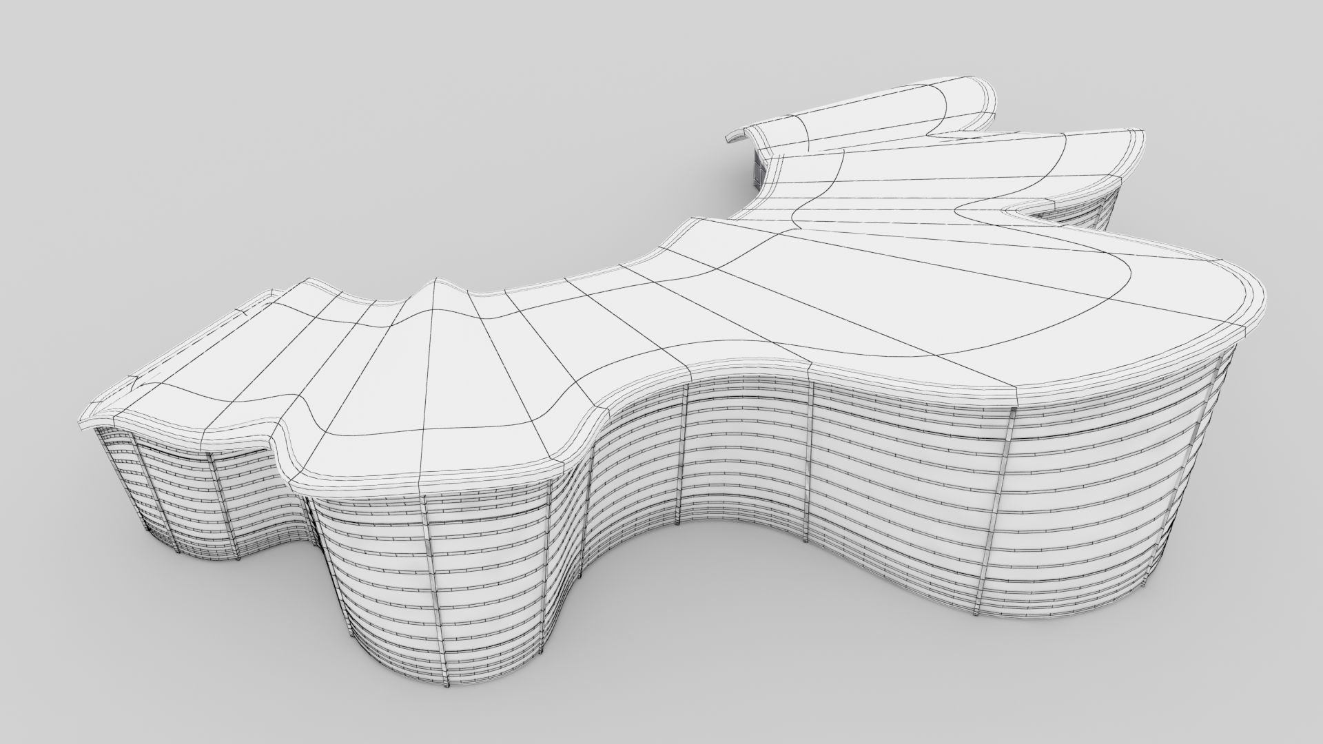 Nantong Grand Theater Low-poly 3D model_6