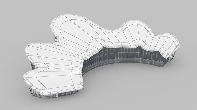 Nantong Grand Theater Low-poly 3D model