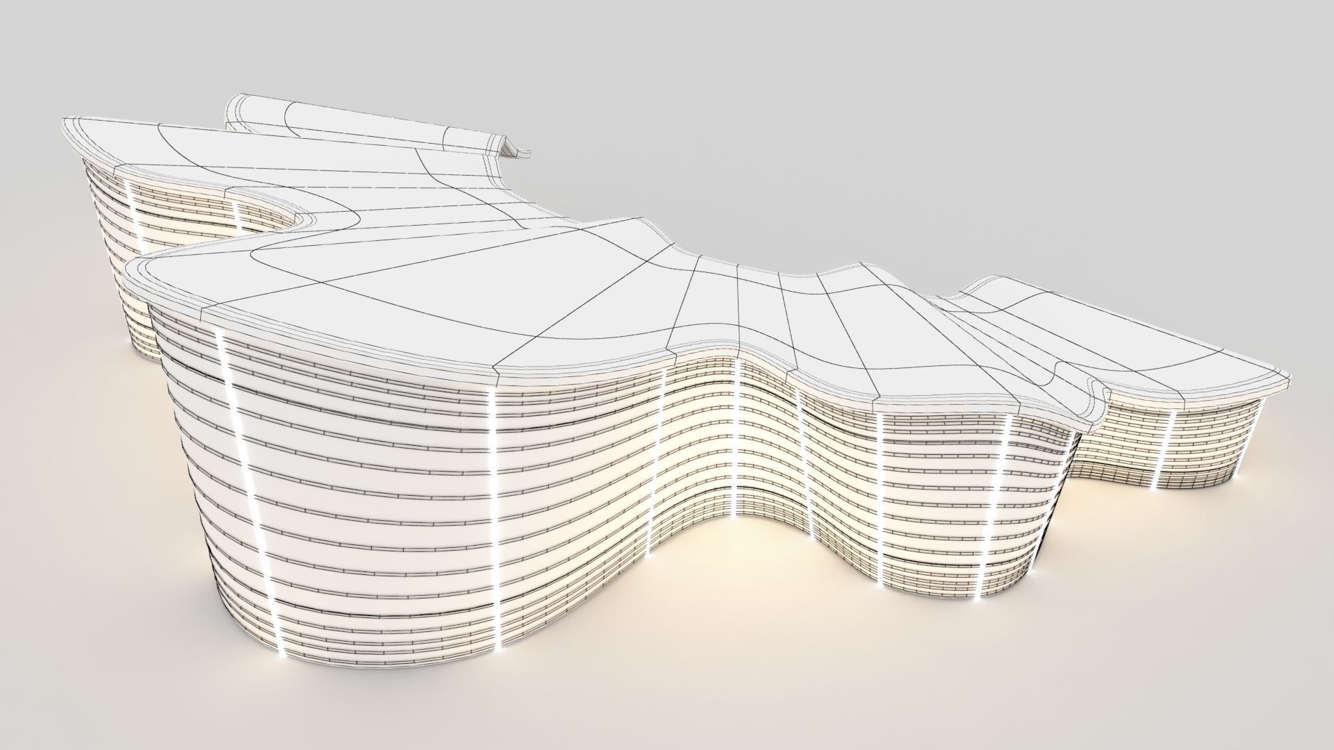 Nantong Grand Theater Low-poly 3D model_7