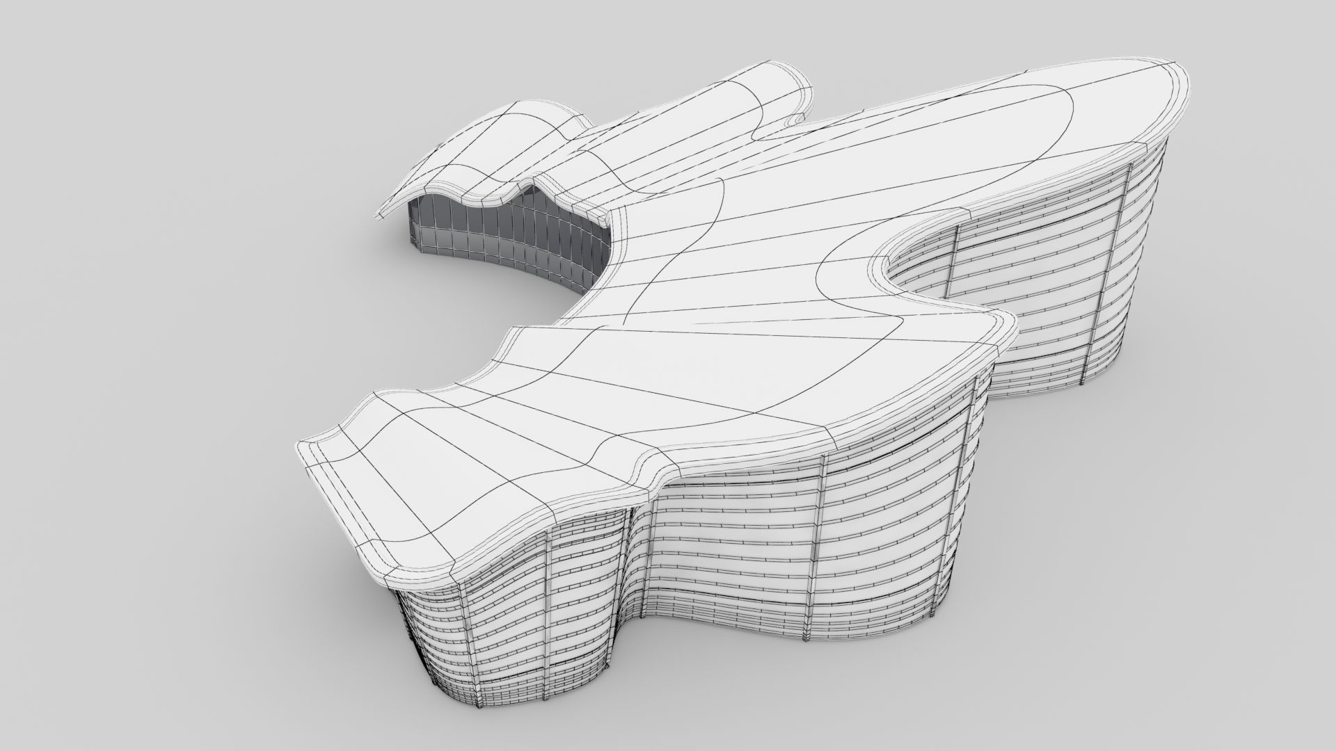 Nantong Grand Theater Low-poly 3D model_5