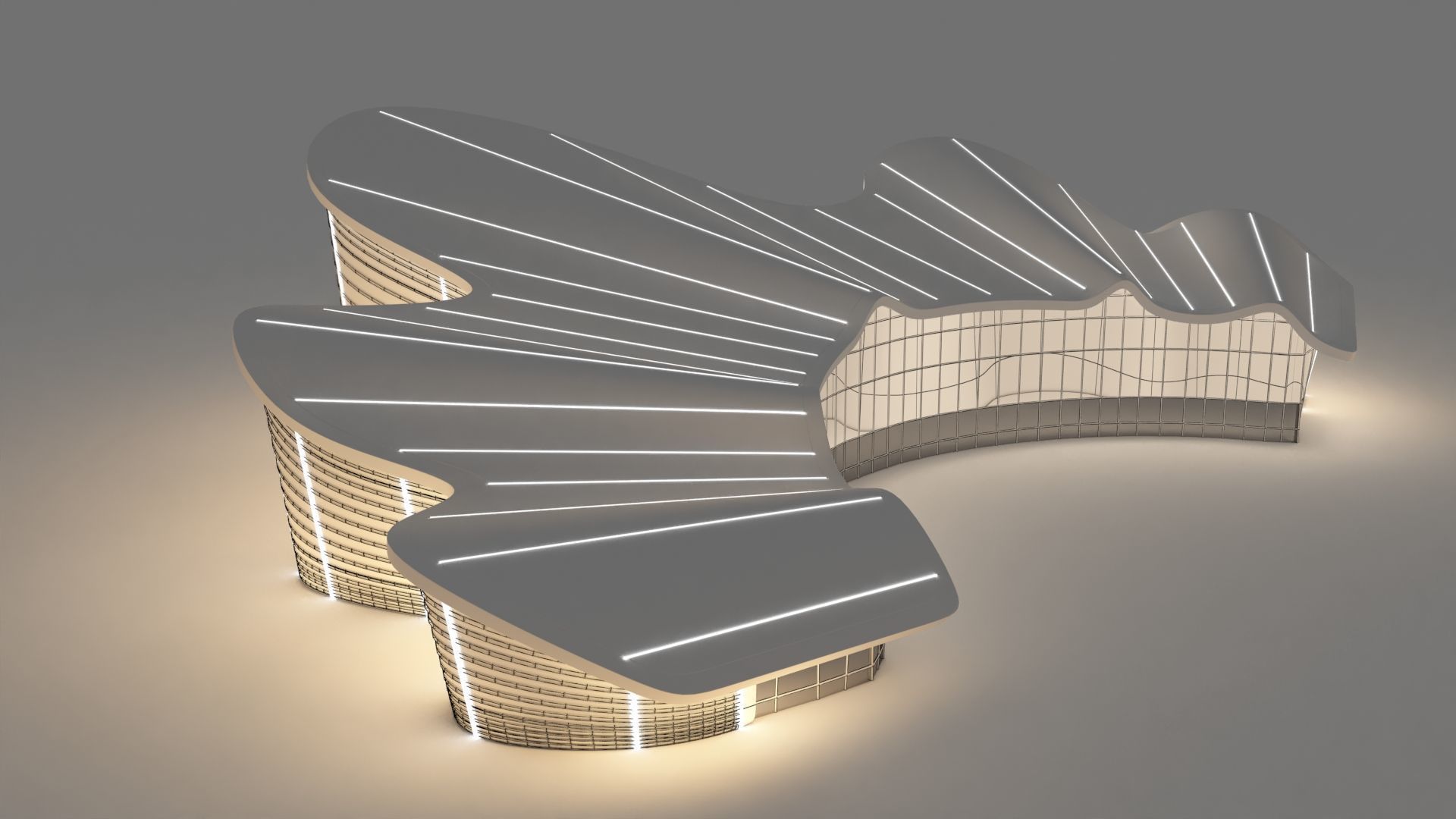 Nantong Grand Theater Low-poly 3D model_9