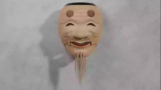 Okina Noh Mask Japanese theater 3D model 3D model