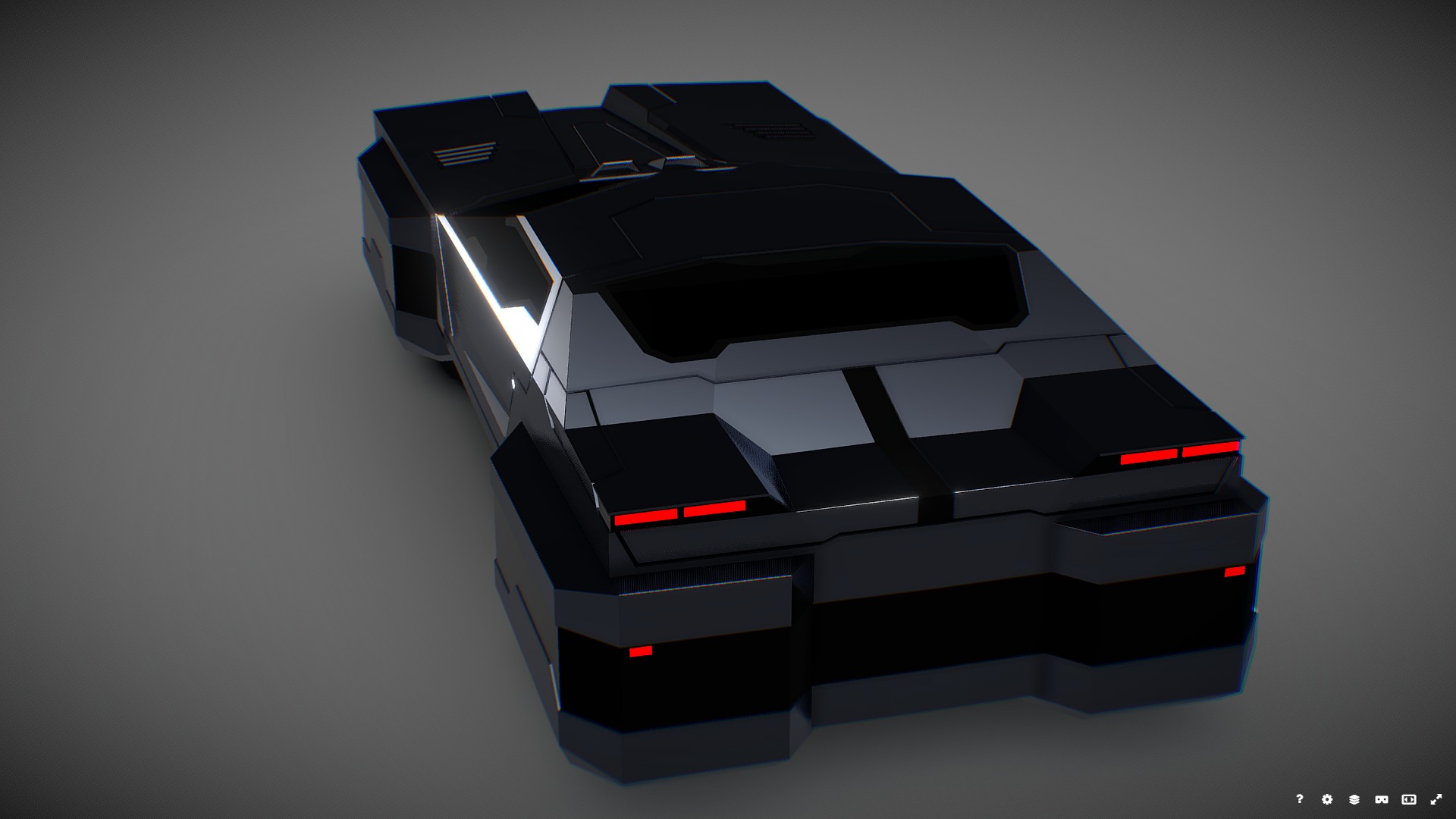 Futuristic Car Low-poly 3D model_6