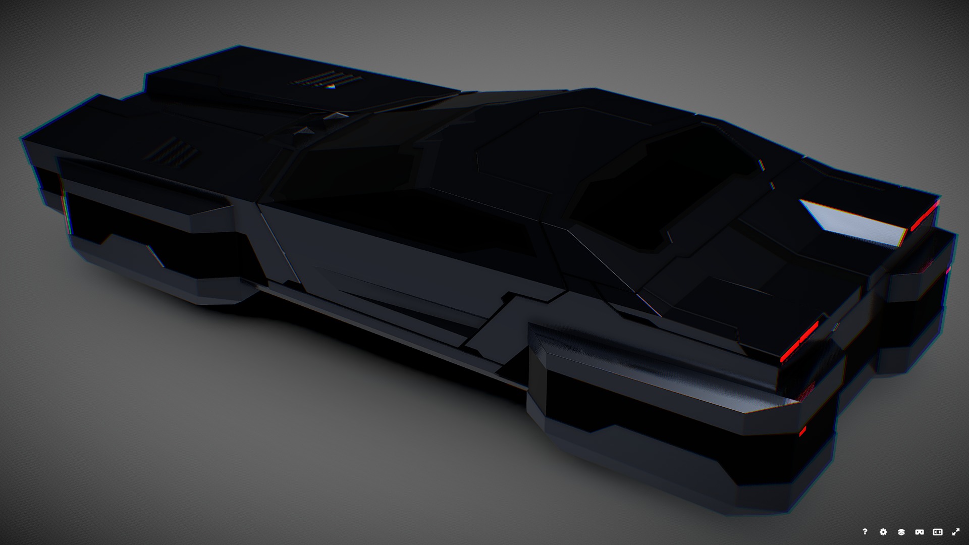 Futuristic Car Low-poly 3D model_7