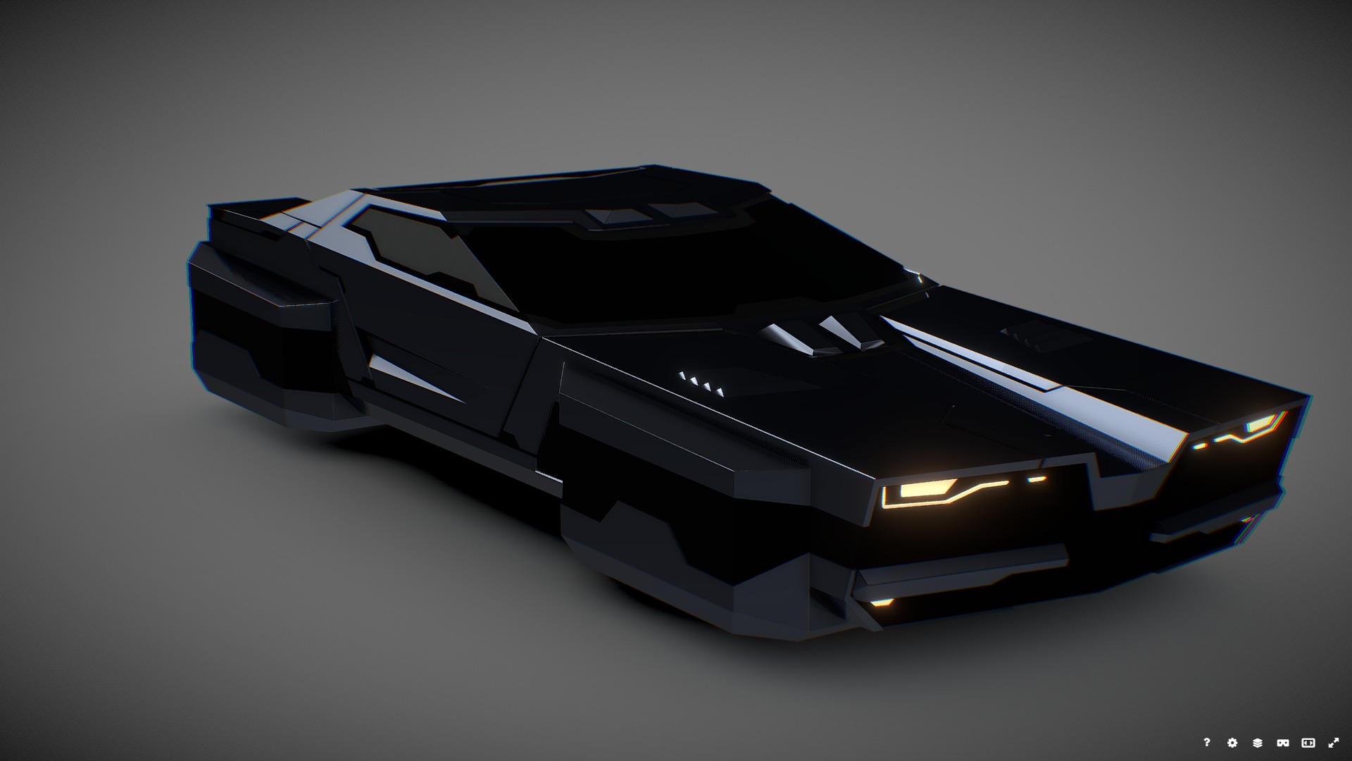 Futuristic Car Low-poly 3D model_3