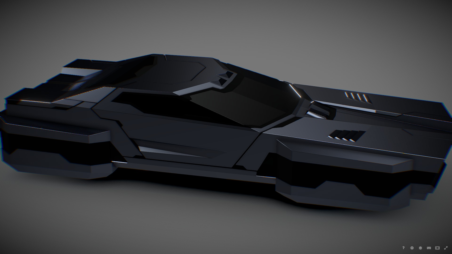 Futuristic Car Low-poly 3D model_4