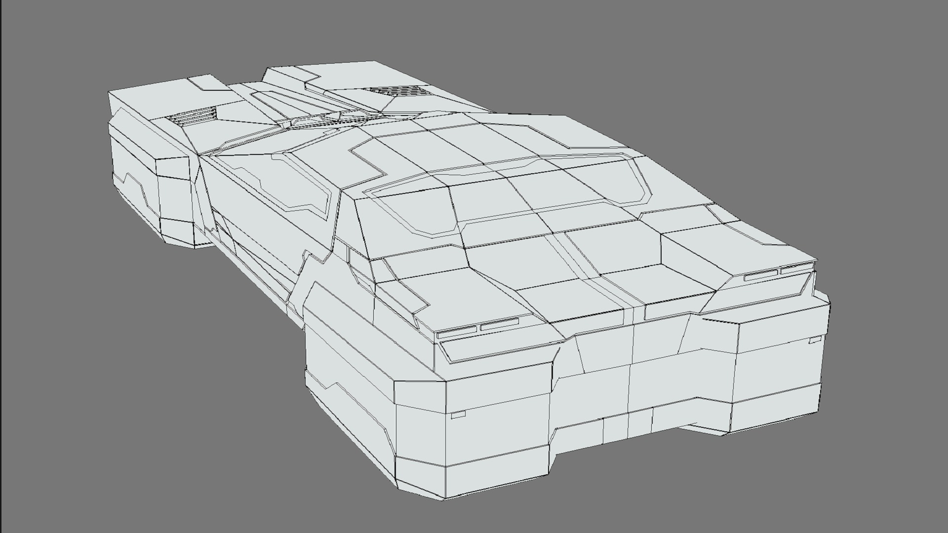 Futuristic Car Low-poly 3D model_9