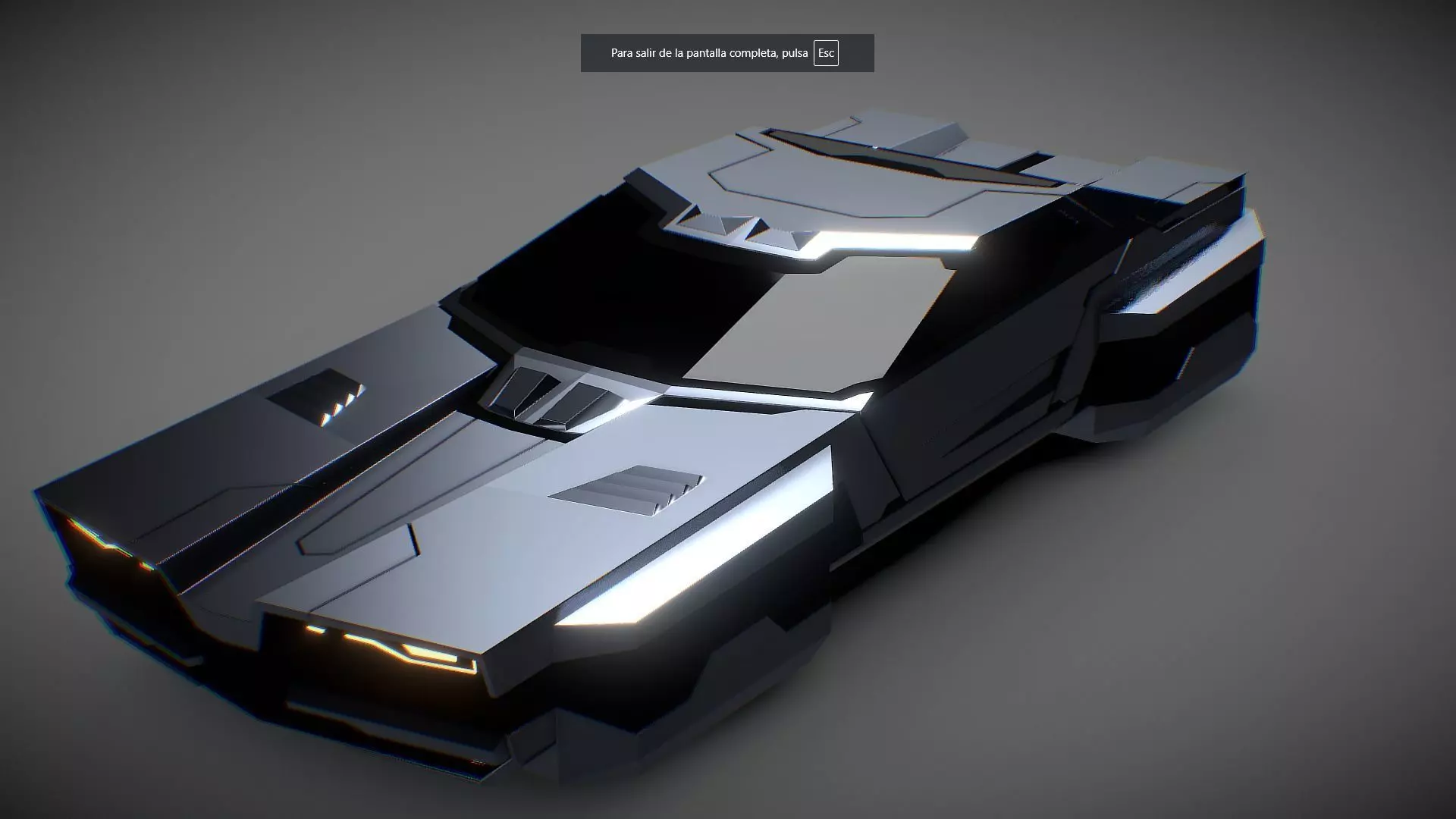 Futuristic Car Low-poly 3D model_0