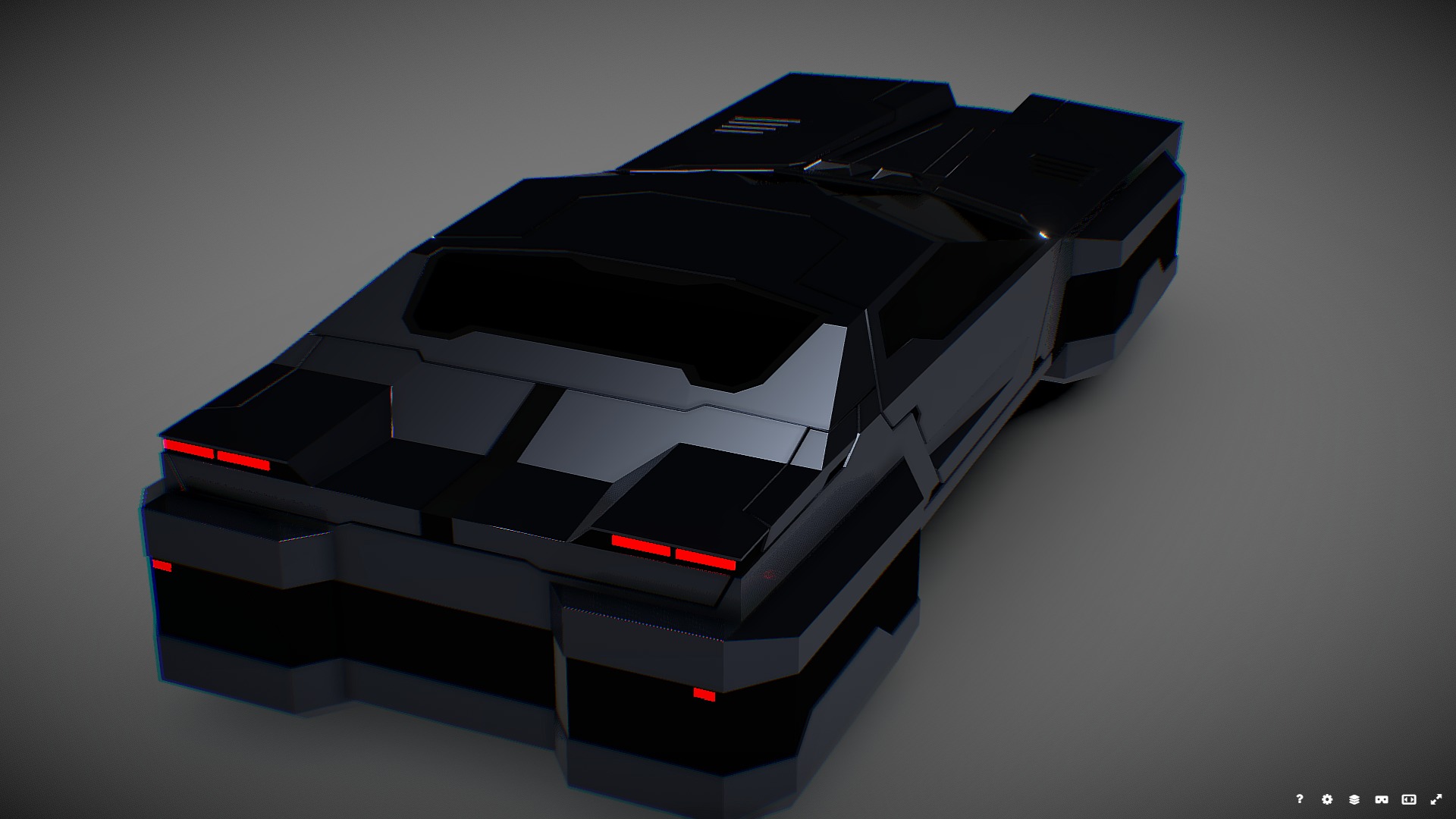Futuristic Car Low-poly 3D model_5