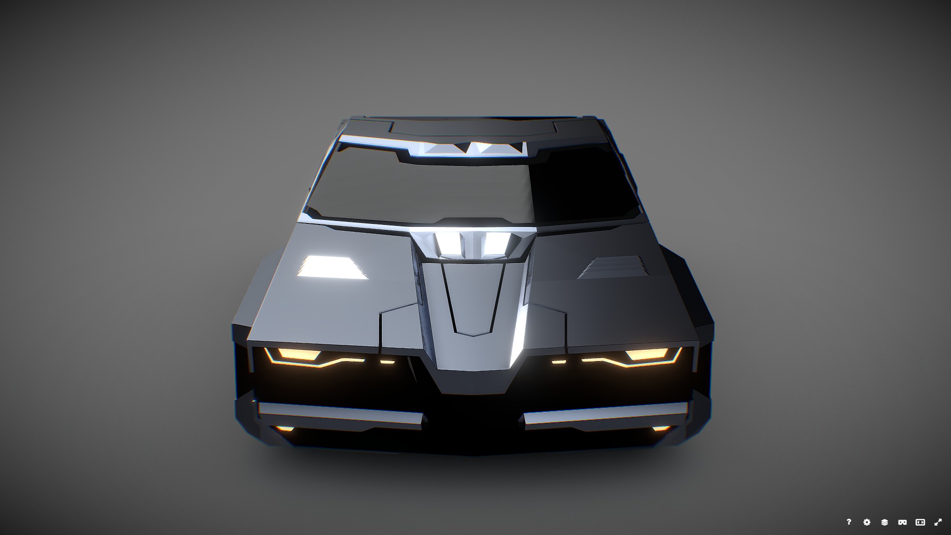 Futuristic Car Low-poly 3D model_2