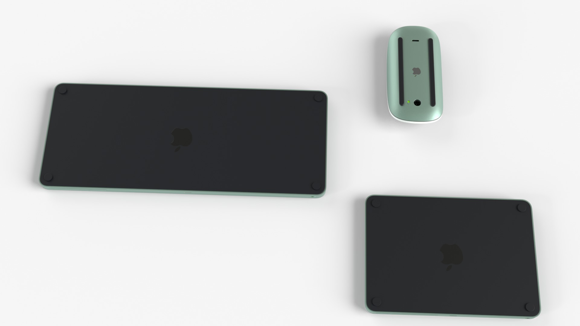 Apple IMac Green with Keyboard Mouse and Trackpad 3D model_10