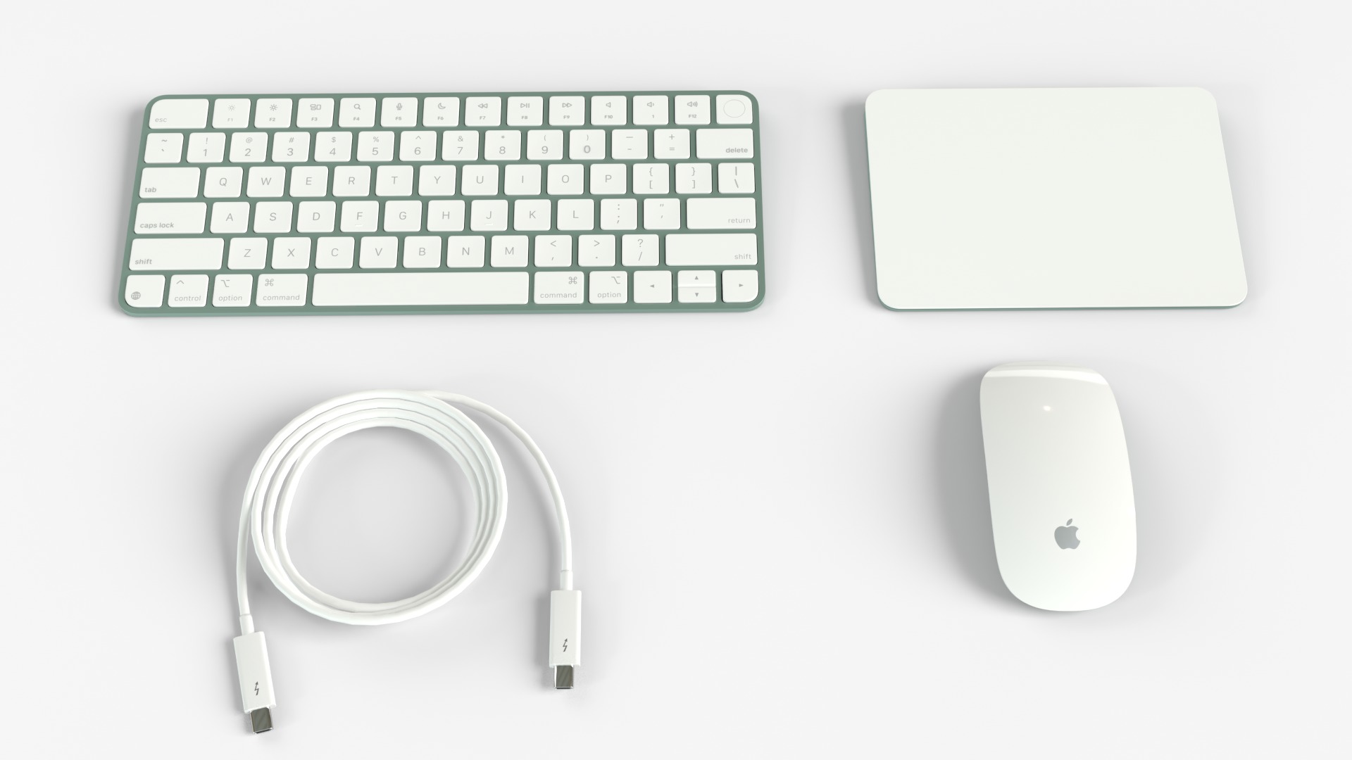 Apple IMac Green with Keyboard Mouse and Trackpad 3D model_8