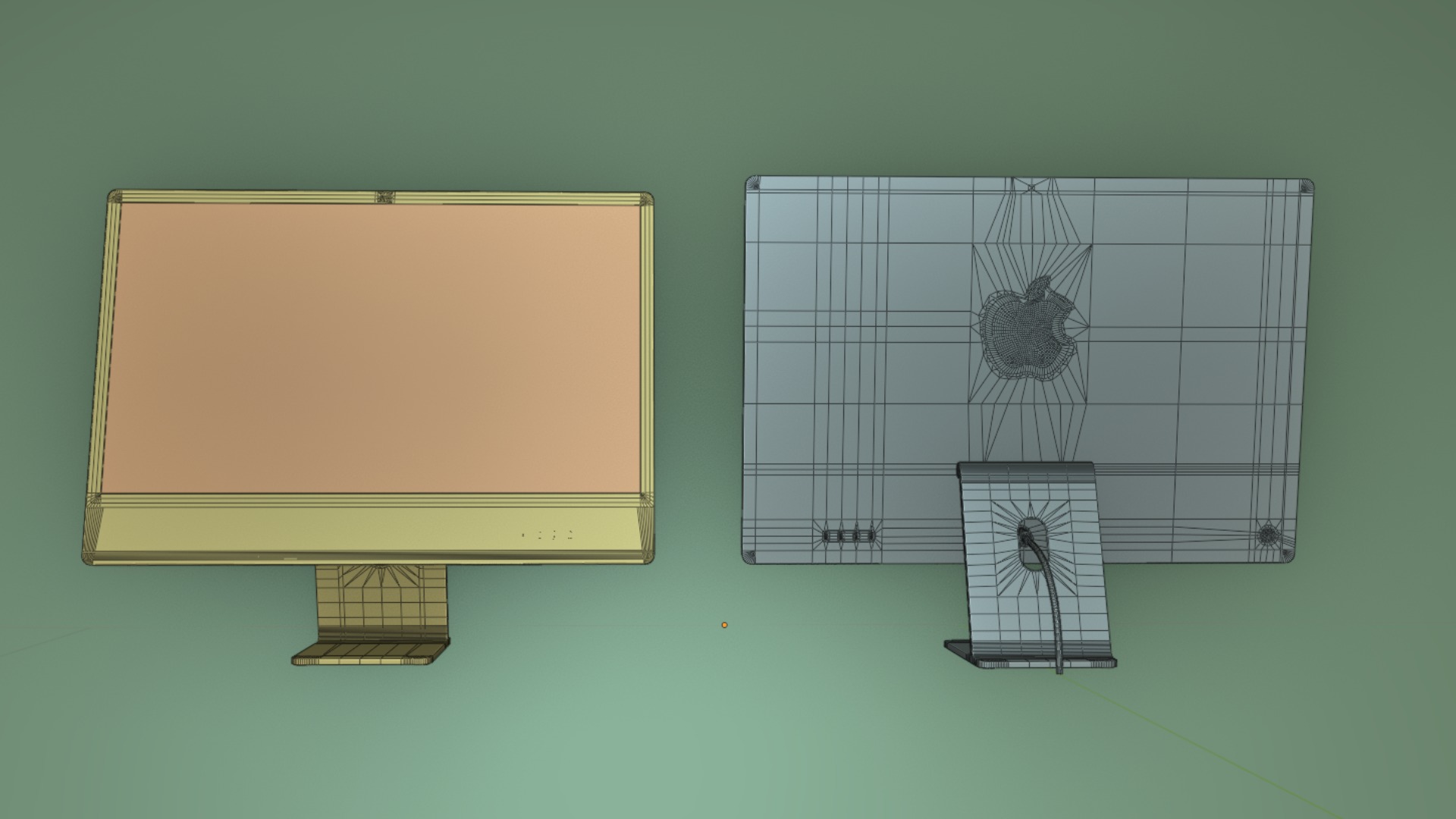 Apple IMac Green with Keyboard Mouse and Trackpad 3D model_15