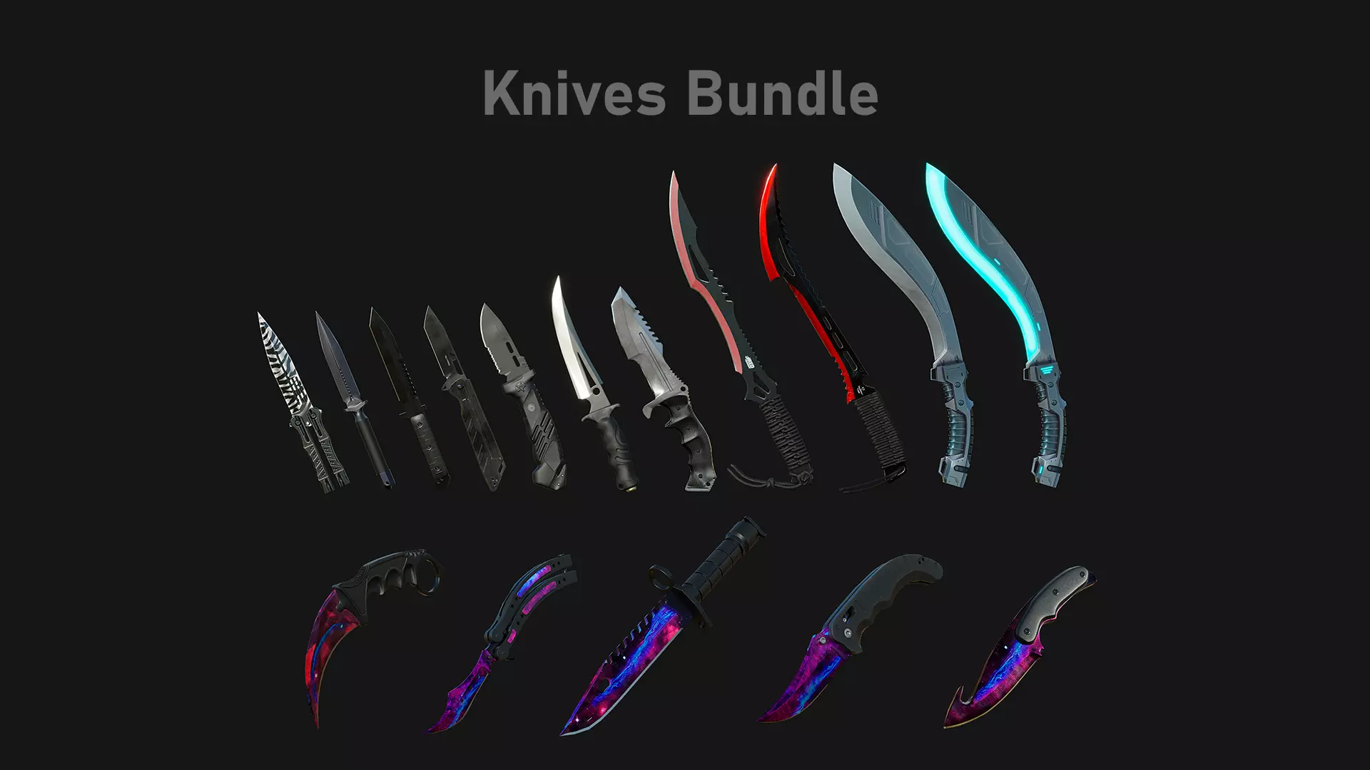 Knives Bundle 3D Model Collection_0