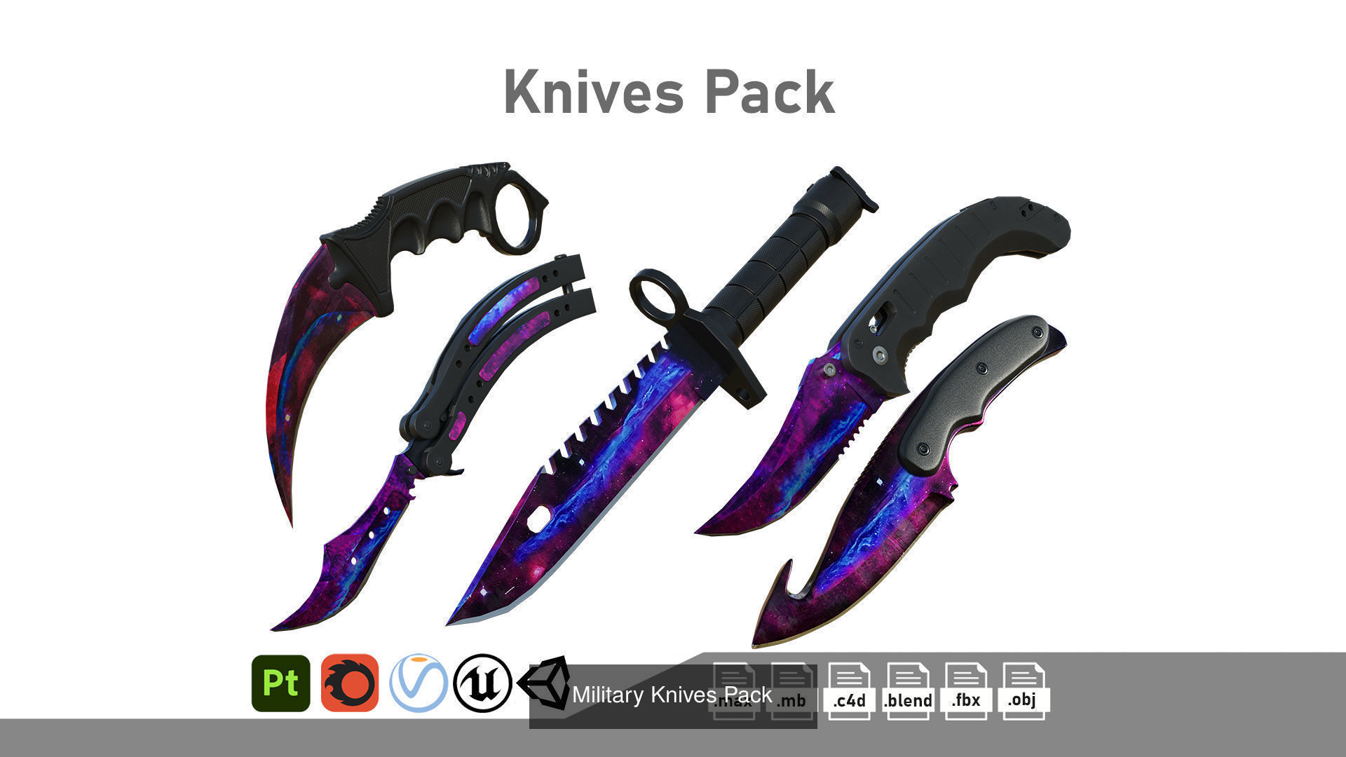 Knives Bundle 3D Model Collection_1