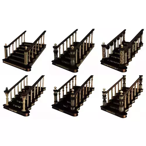 Carved Stairs Collection Black