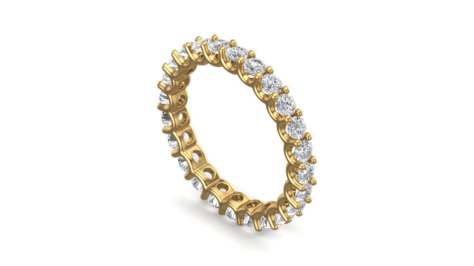 U Shaped Eternity Ring 2 point 7 mm stone size swiss 16 and EU56 3D print model_9