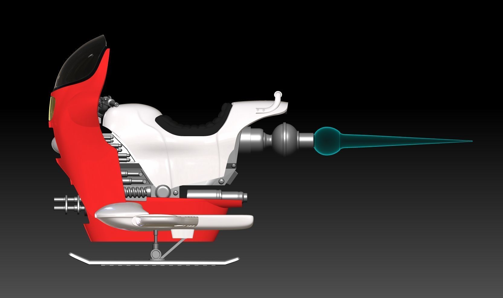 sh effect Figuarts bike for Bulma 40th Anniversary Statue 3D print model_2