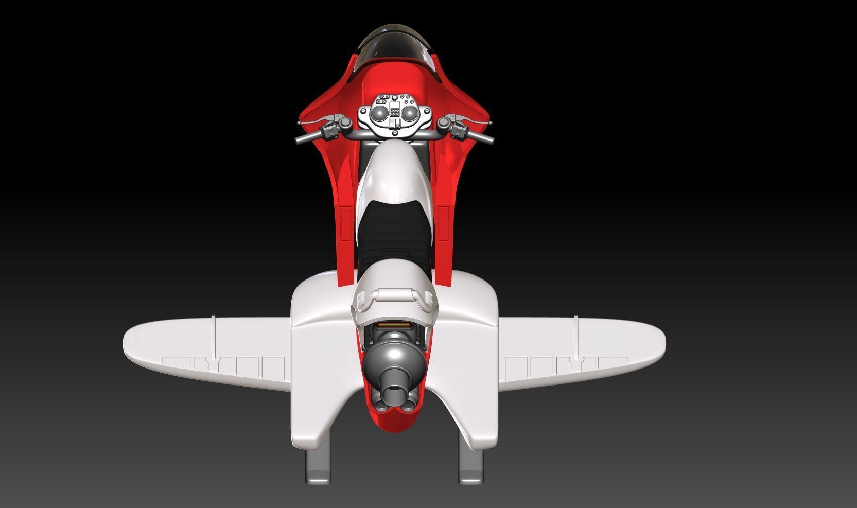 sh effect Figuarts bike for Bulma 40th Anniversary Statue 3D print model_4