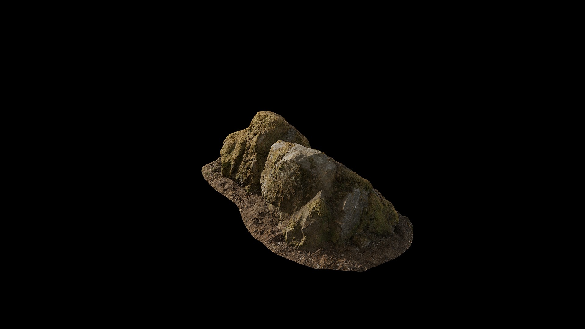 Anydrafts Mossy Rock 02 Low-poly 3D model_6