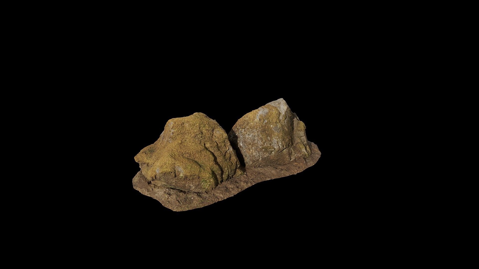 Anydrafts Mossy Rock 02 Low-poly 3D model_7