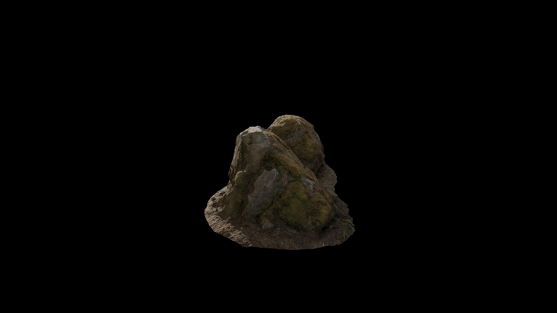 Anydrafts Mossy Rock 02 Low-poly 3D model_4