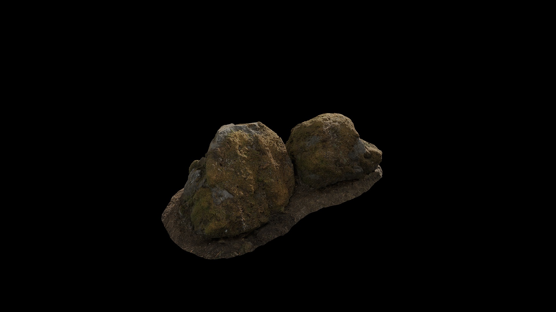 Anydrafts Mossy Rock 02 Low-poly 3D model_1