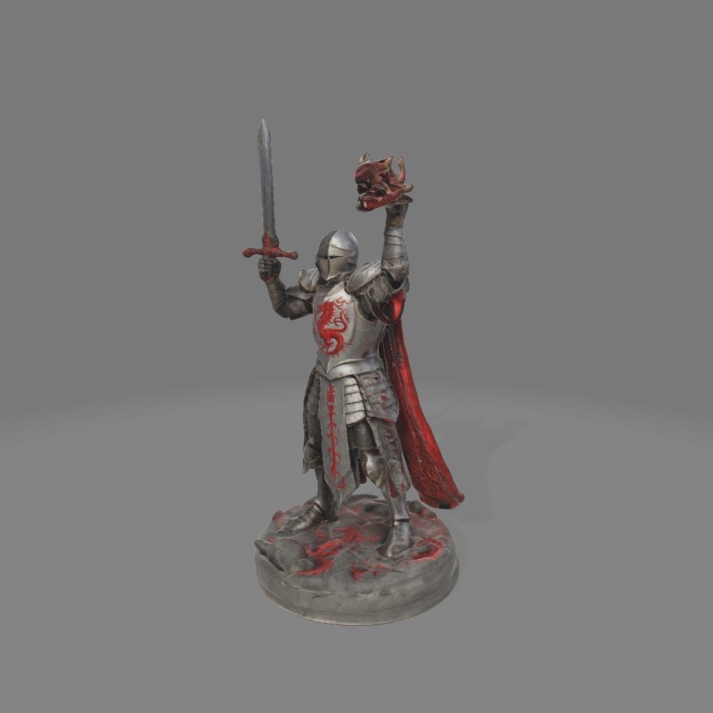 Warrior Knight in Victorious Pose 3D model_1