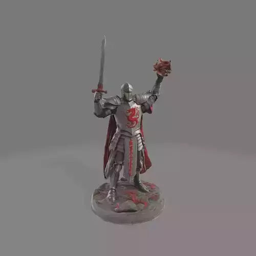 Warrior Knight in Victorious Pose