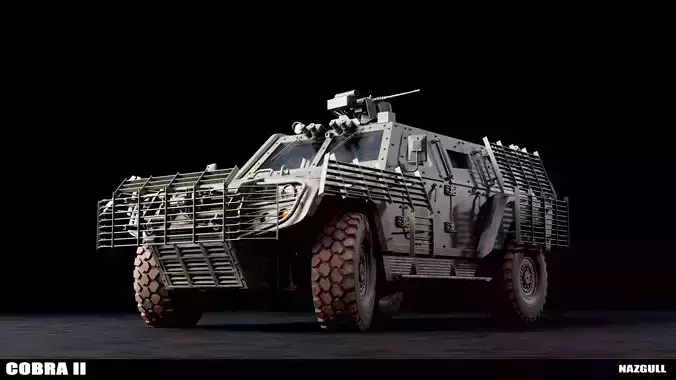 COBRA II Military Armored Vehicle - Game Ready 3D Model Low-poly 3D model