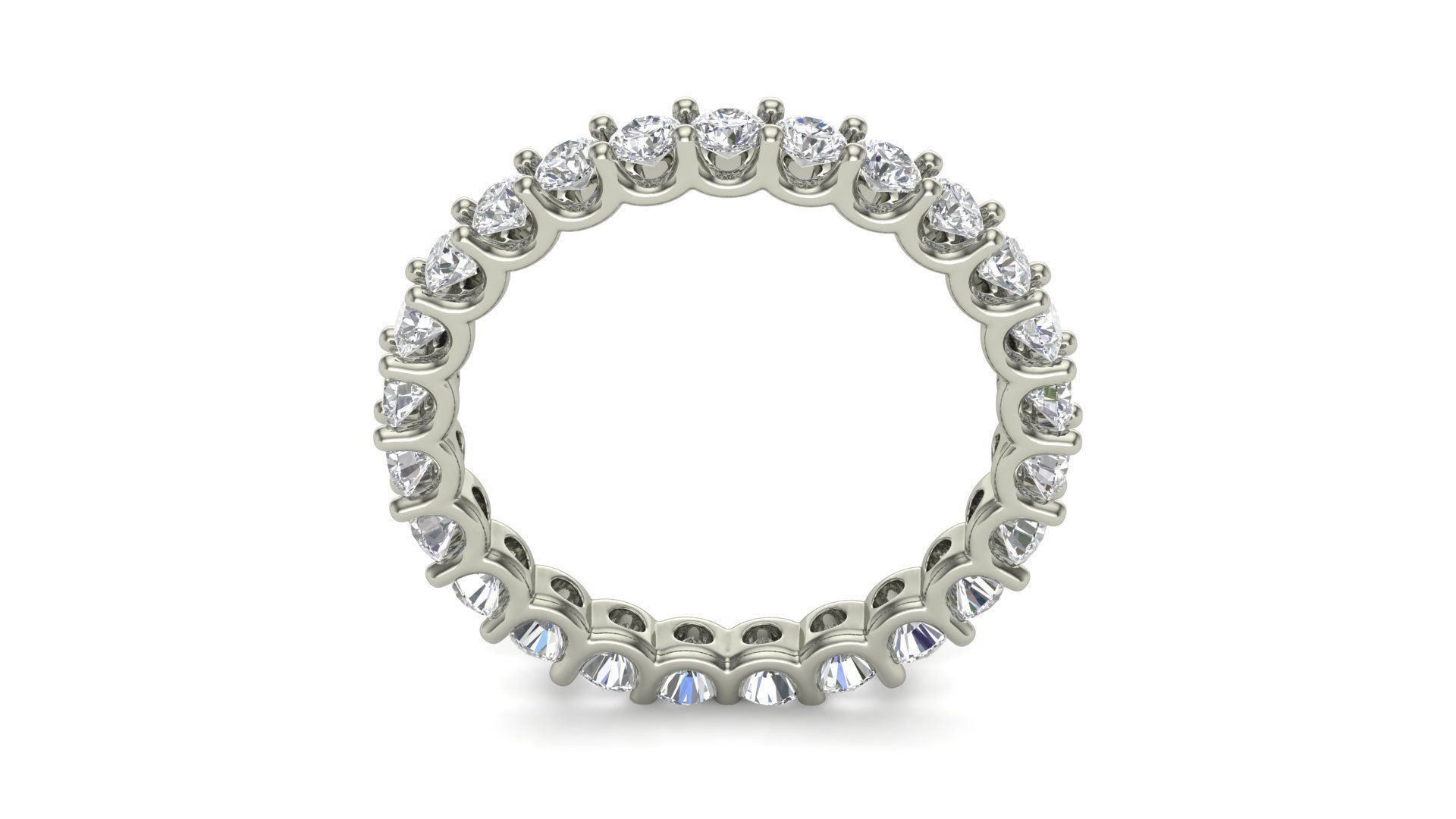 U Shaped Eternity Ring 2 point 7 mm stone size swiss 19 and EU59 3D print model_5