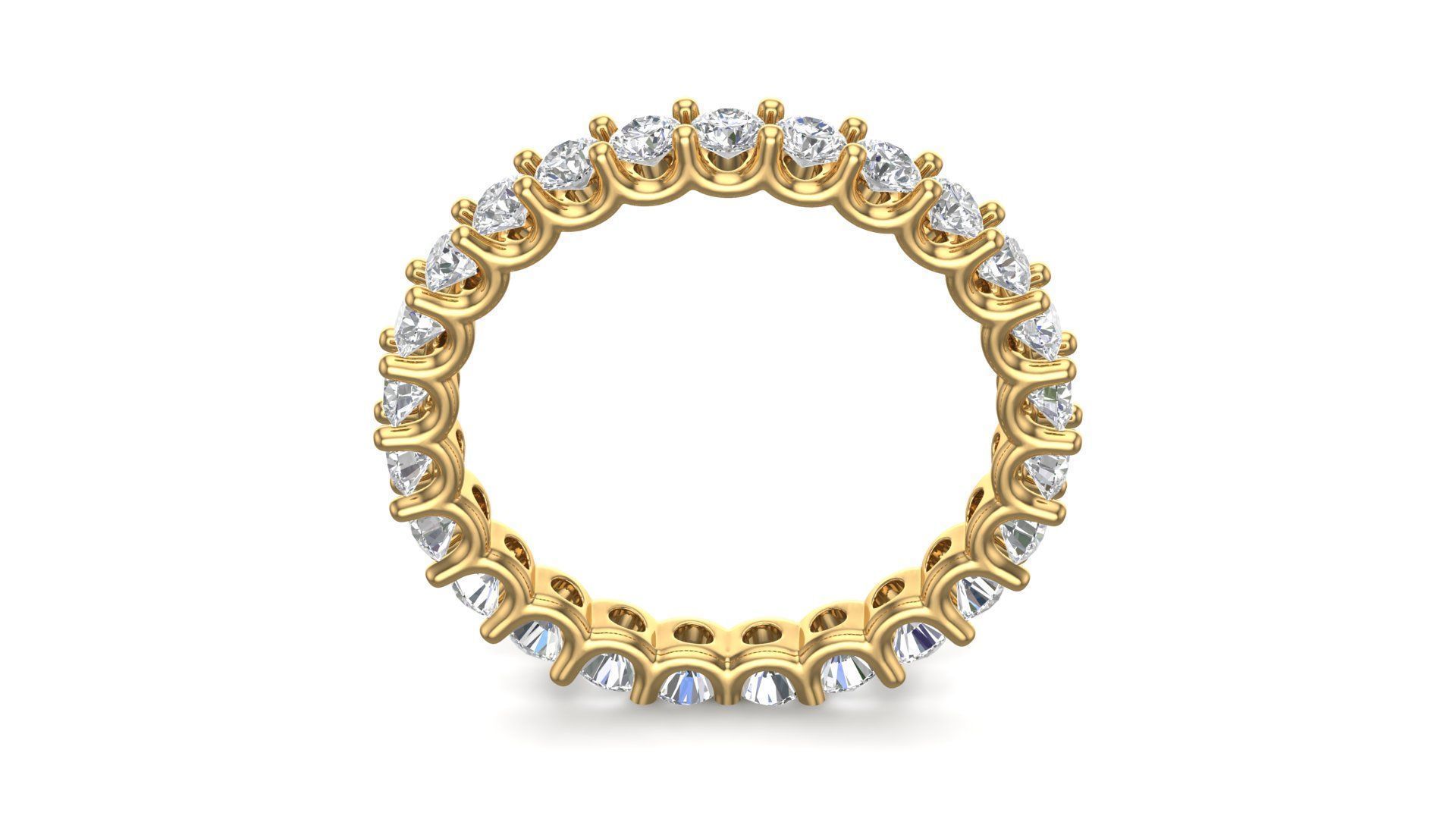 U Shaped Eternity Ring 2 point 7 mm stone size swiss 19 and EU59 3D print model_6