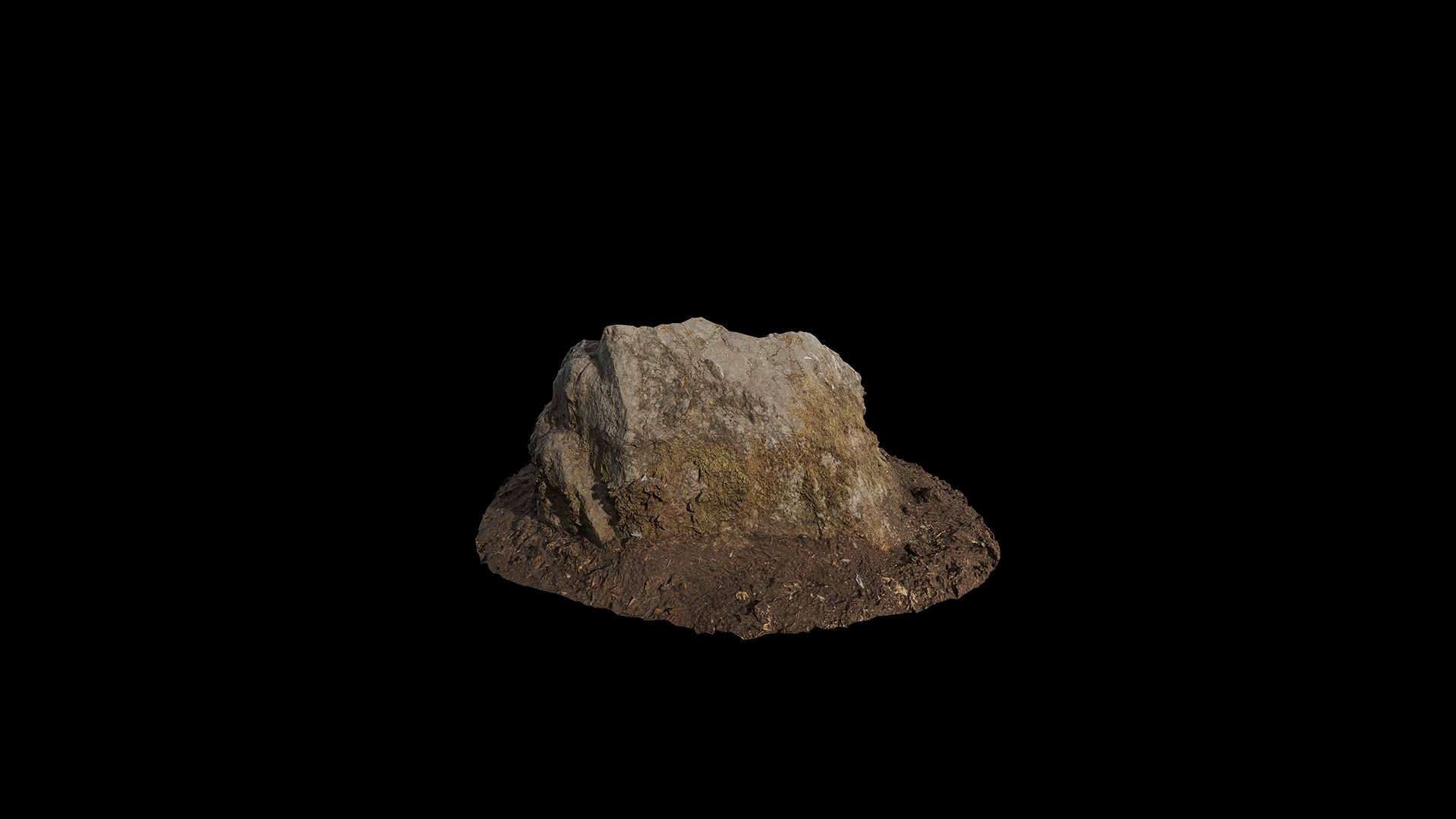 Anydrafts Mossy Rock 06 Low-poly 3D model_3