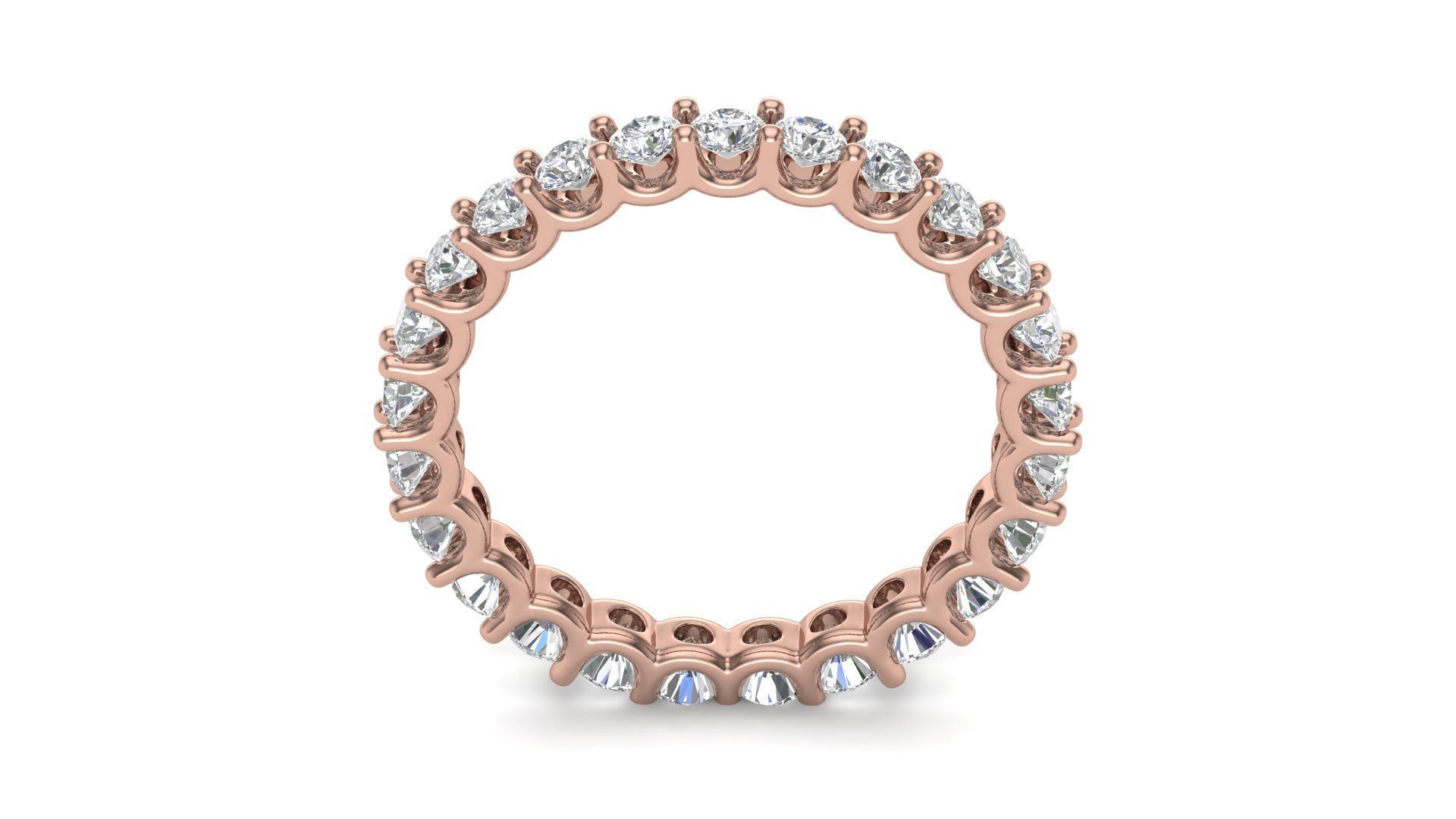 U Shaped Eternity Ring 2 point 7 mm stone size swiss 20 and EU60 3D print model_10