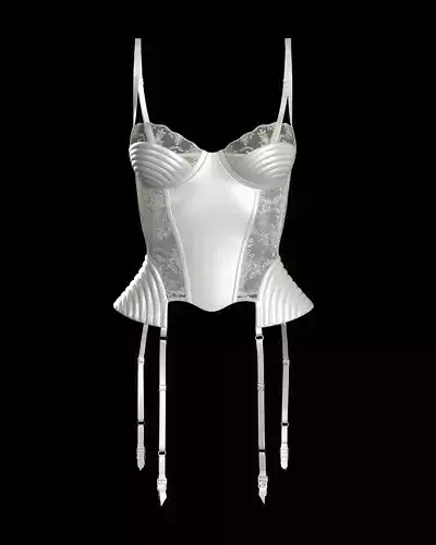 Women Silk Lingerie Corset 3D model