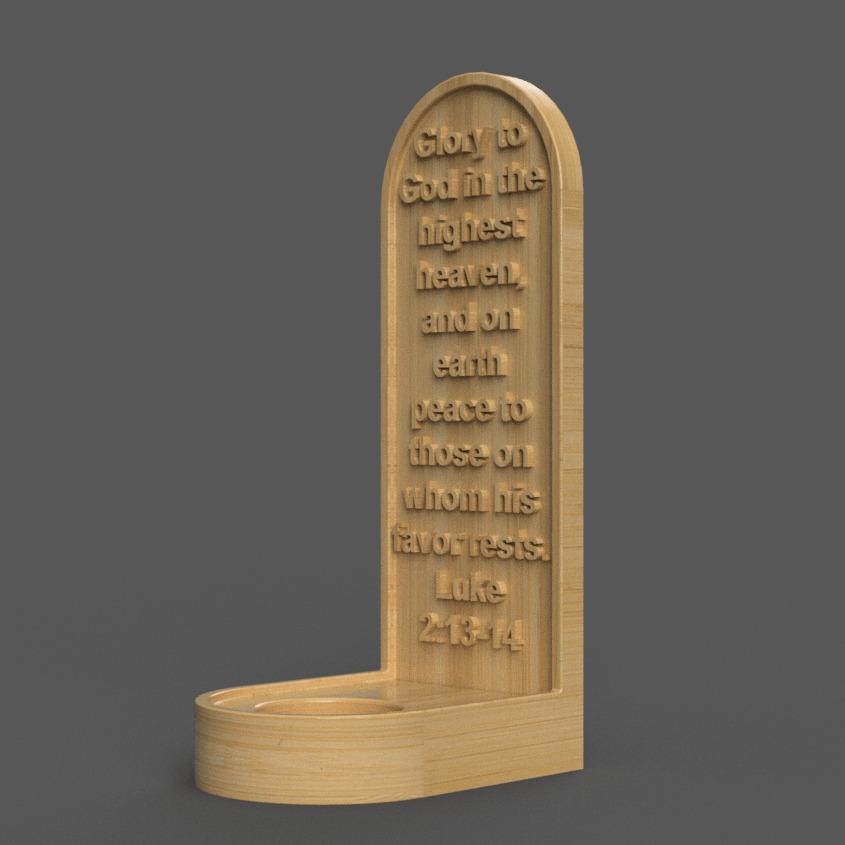 Glory to God 3D Candle Holder Inspiring Christmas Decor 3D print model_1