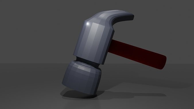 Simple and Attractive Animation-Ready Hammer Low-poly 3D model