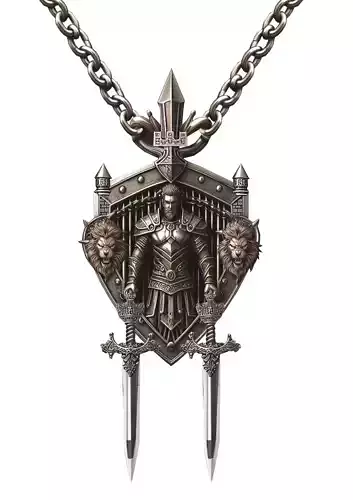 KNIGHT LION SWORD NECKLACE 