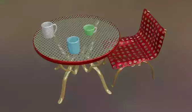 Free Christmas Cafe Set Free 3D model
