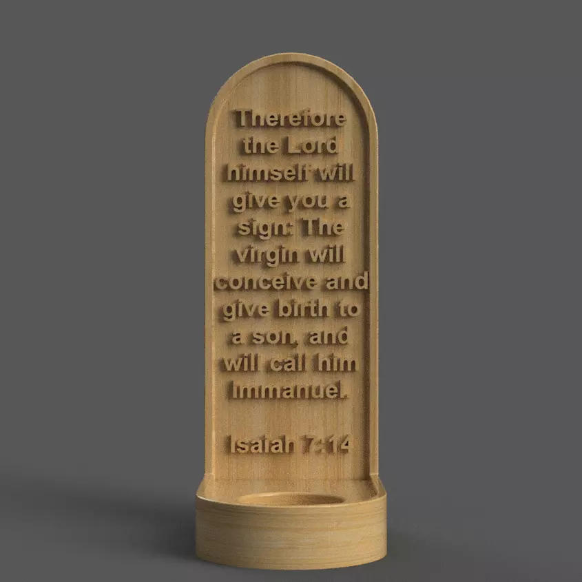 Immanuel Prophecy 3D Christmas candle holder 3D print model_0
