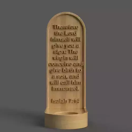 Immanuel Prophecy 3D Christmas candle holder 3D print model