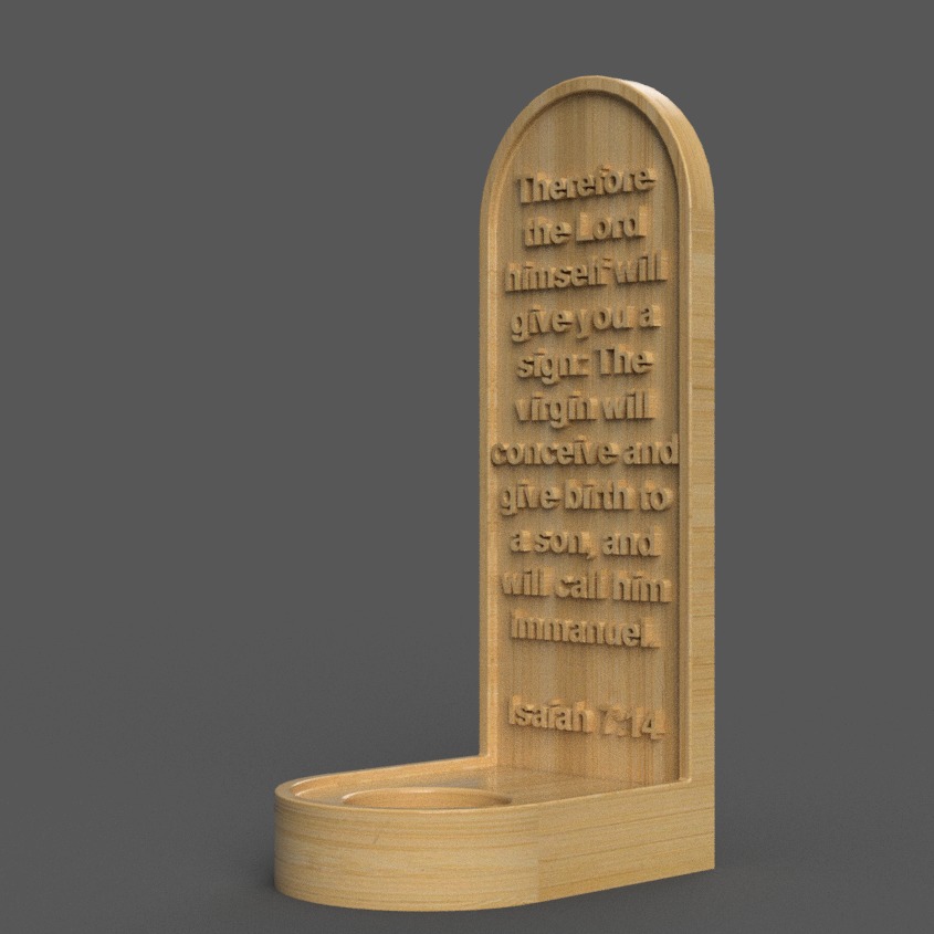 Immanuel Prophecy 3D Christmas candle holder 3D print model_1