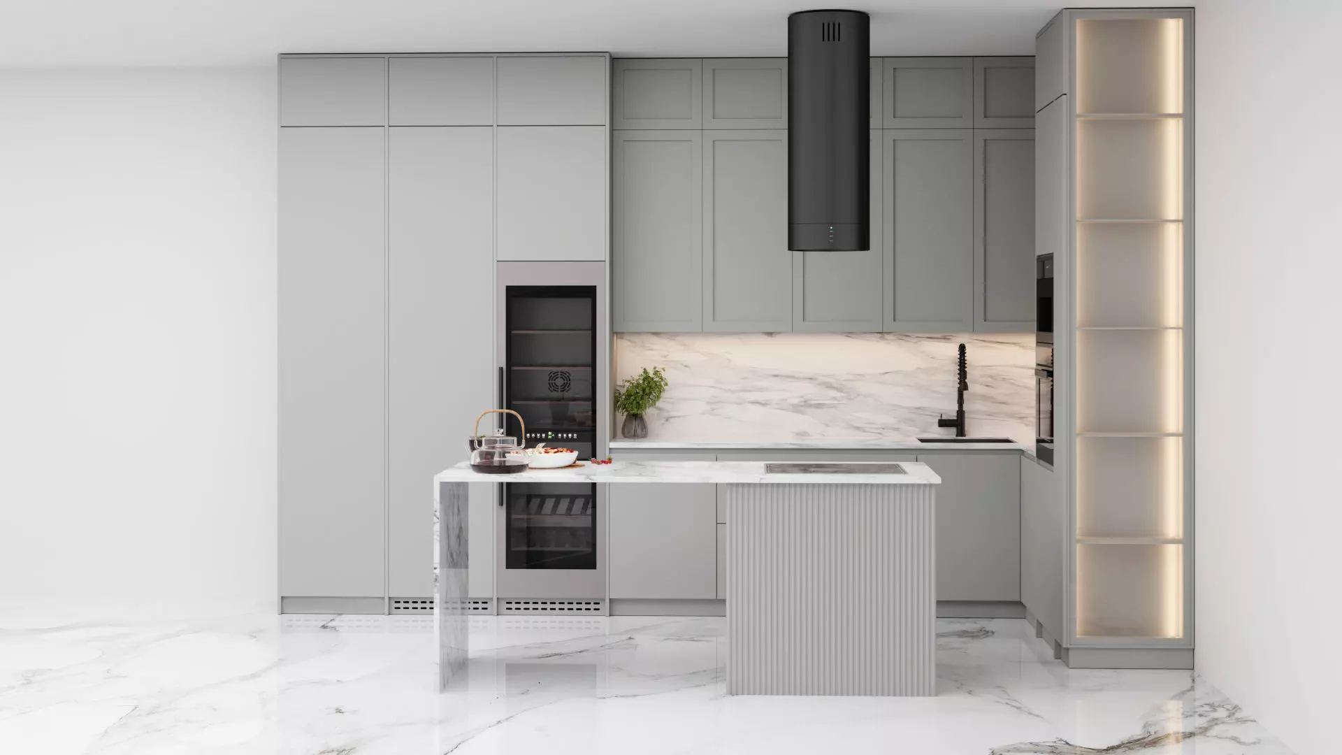 Detailed 3D Kitchen Scene 3D model 3D model_0