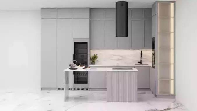 Detailed 3D Kitchen Scene 3D model