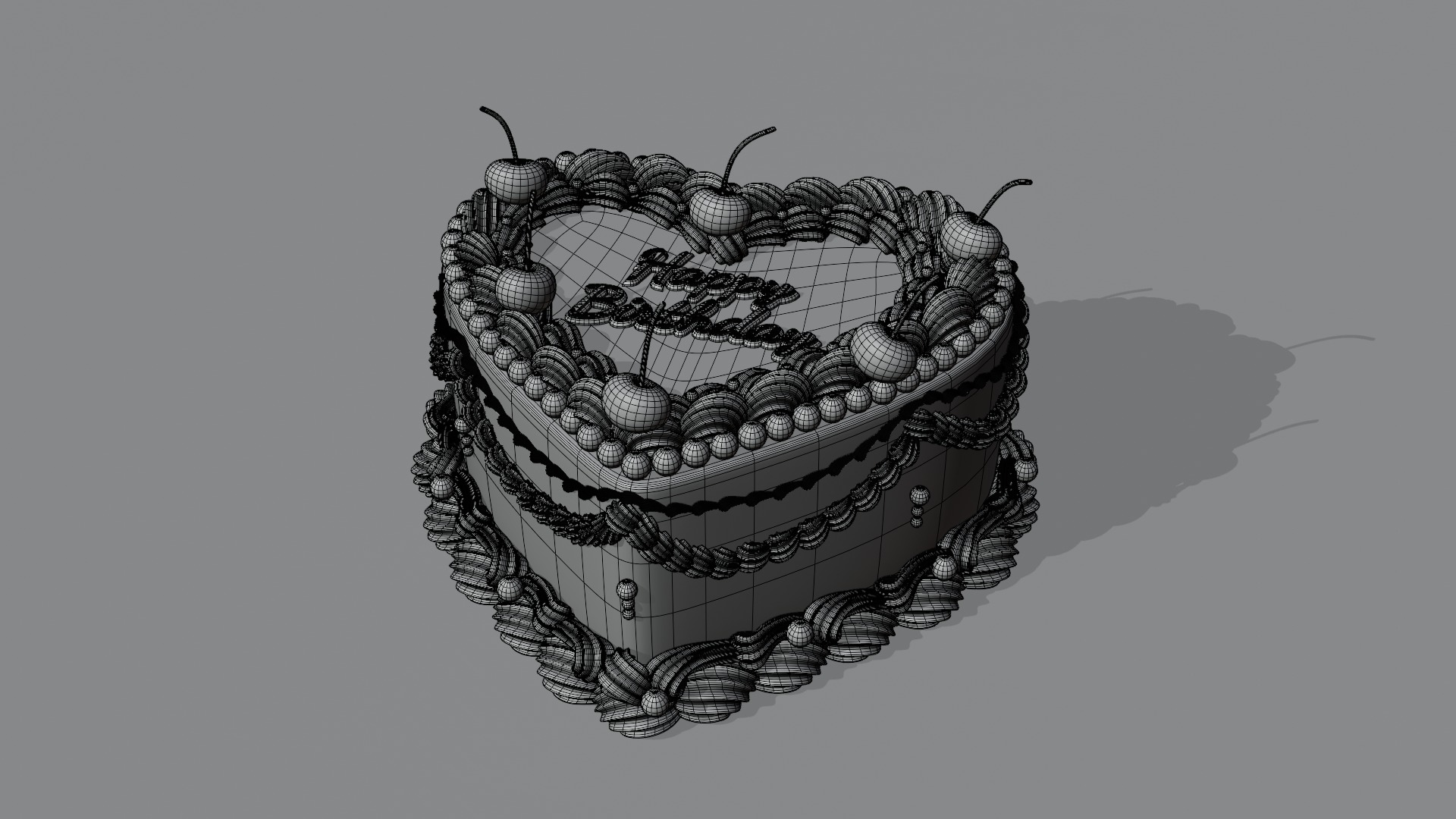 Set of Vintage Colorful Cakes 3D Model Collection_4