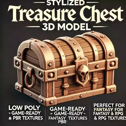 Treasure Chest  Low-poly 3D model