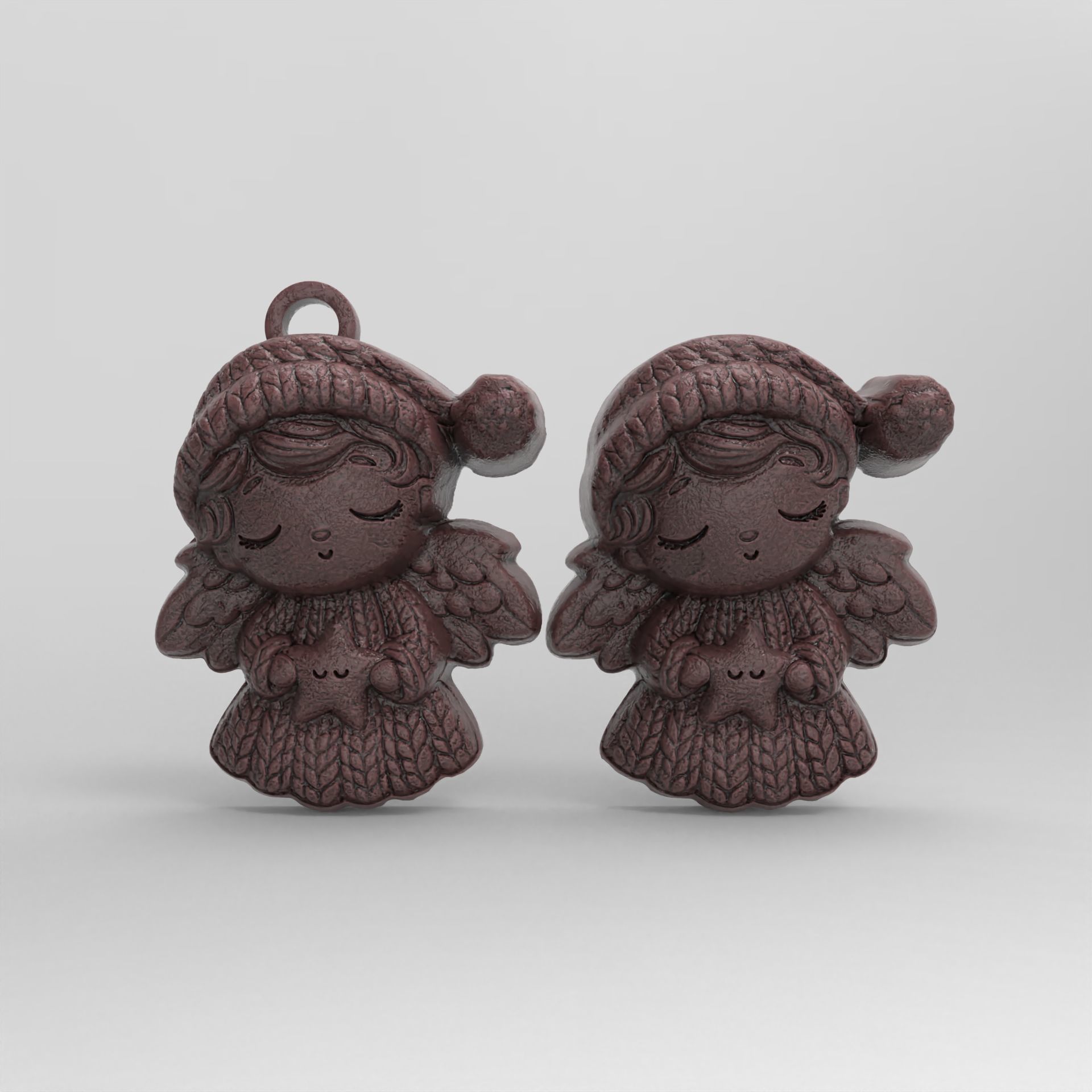 christmas cute angle decor  3D print model_1